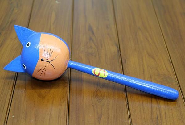 Ahşap Kedili Marakas Tekli Model 2 - Image 1