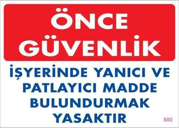 Yanıcı ve Parlayıcı Madde Uyarı Levhası 25x35 KOD:880 - Image 1