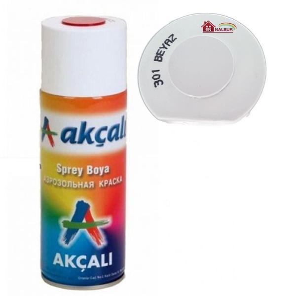 Akçalı Sprey Boya 400 ml 301 Parlak Beyaz - Image 1