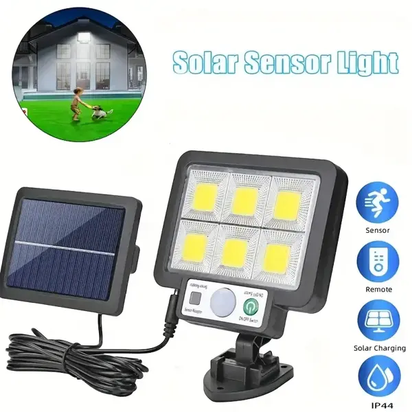 120 Cob LED Solar Panel Güneş Enerjili 3 Mod Duvar Lambası (5250) - Image 1