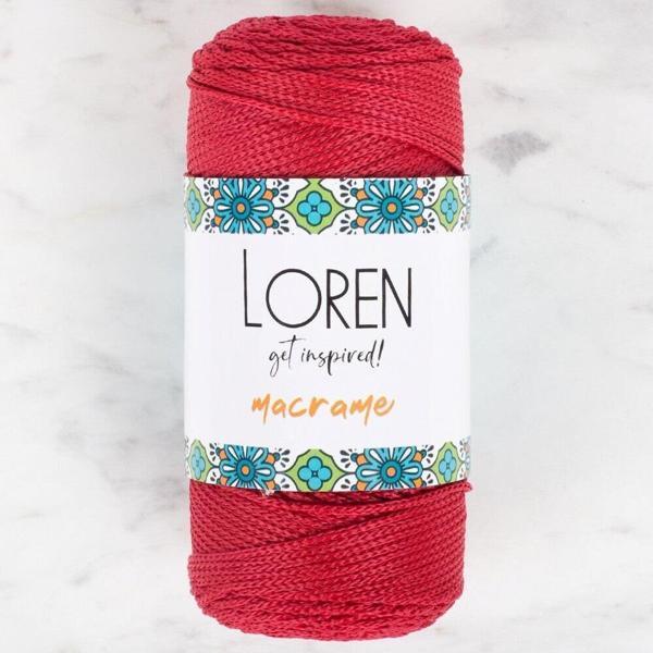 Loren Macrame Koyu Kırmızı El Örgü İpi - RM 0105 - 34345 - Image 1