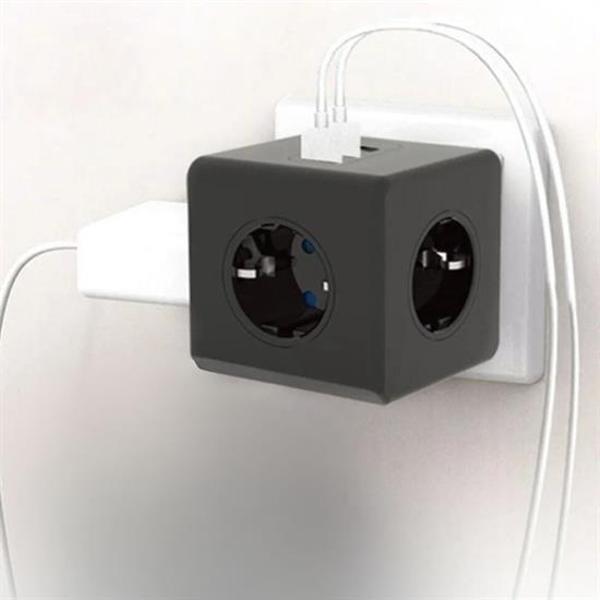 BUFFER® Isıya Dayanıklı Termal Akım Korumalı ve Çocuk Korumalı 3 Priz Girişli 3 USB Girişli Küp Priz - Image 1