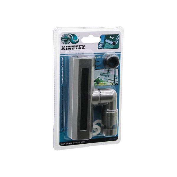 ANTRASİT GRİ  GENİŞ - ŞELALE  4 FONKSİYONLU  360 DERECE OYNAR BAŞLIK PERLATÖR MUSLUK UCU KTX-3288 (5250) - Image 1