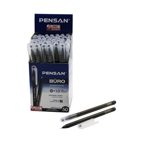 50 ADET PENSAN BÜRO SİYAH TÜKENMEZ KALEM M-MEDİUM - 1.0MM UÇ (5250) - Image 1