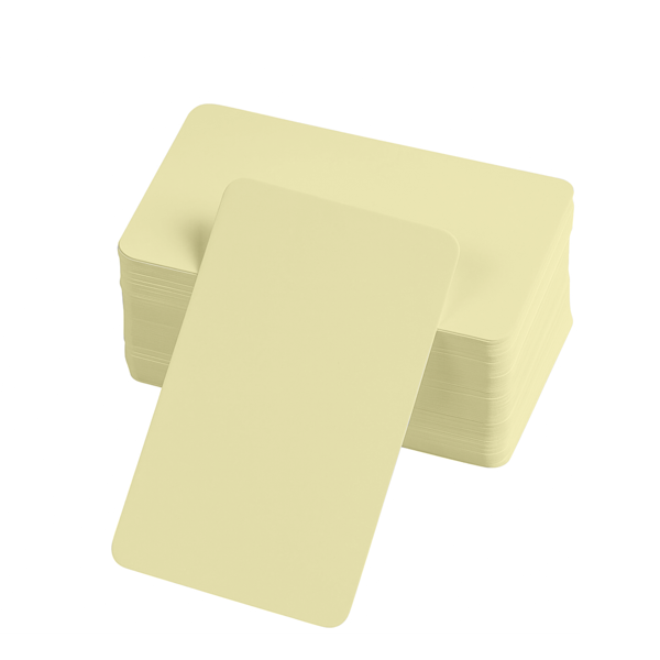 Boş Kelime Kartları 5x8 cm - 50 Adet Oval Kenarlı | Tabu & Not Kartları - Sarı - Image 1