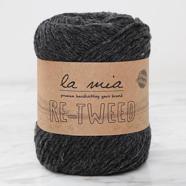 La Mia Re-Tweed Koyu Gri Melanj El Örgü İpi - L158 - Image 1