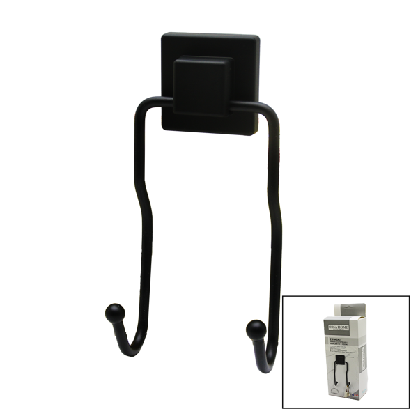 SİYAH - 2Lİ METAL SARKIK ASKI KARE GÜÇLÜ YAPIŞKANLI 8X9X19CM (5250) - Image 1