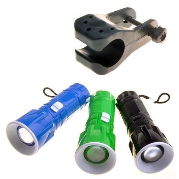 BUFFER® Pilli Zoomlu Ledli Bisiklet Ön Farı El Feneri Aydınlatma Lambası - Image 1