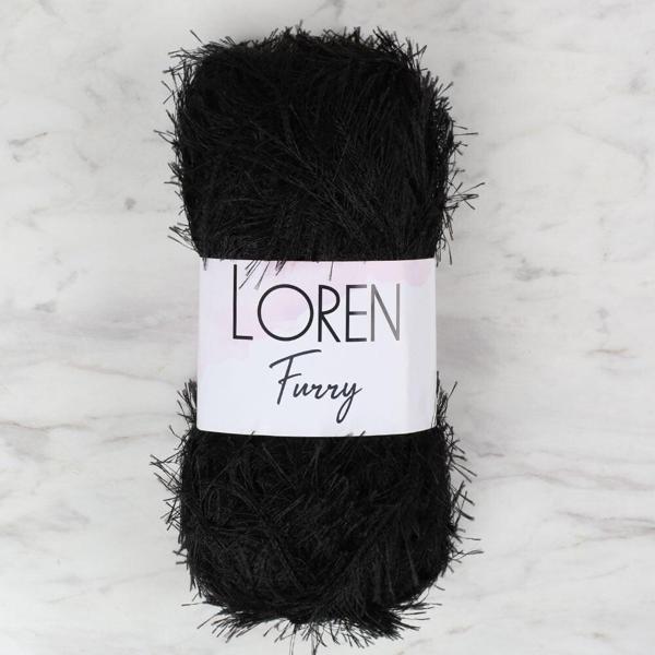 Loren Furry Siyah El Örgü İpi - RF1001 - 34066 - Image 1