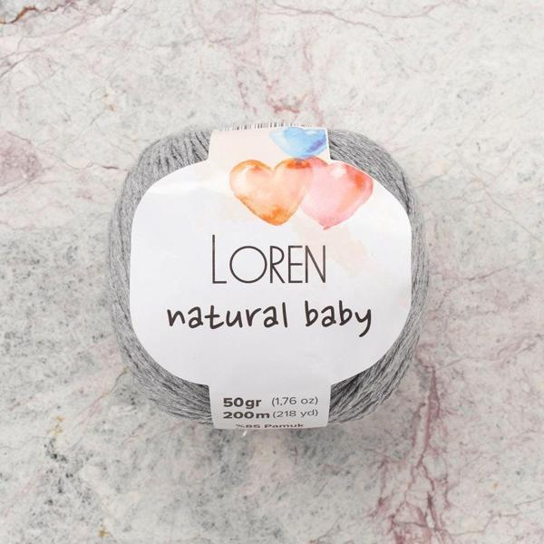 Loren Natural Baby Açık Gri El Örgü İpi - R079 - 33827 - Image 1