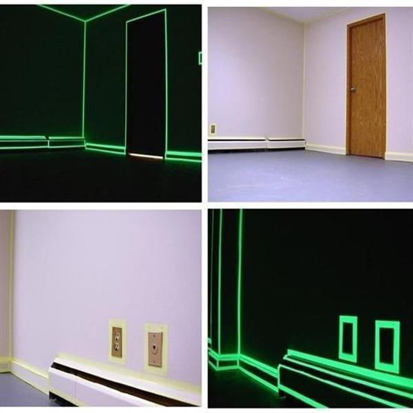BUFFER® Karanlıkta Işık Veren  Yansıyan 4 Metre Fosforlu Yeşil Şerit Bant - Image 1
