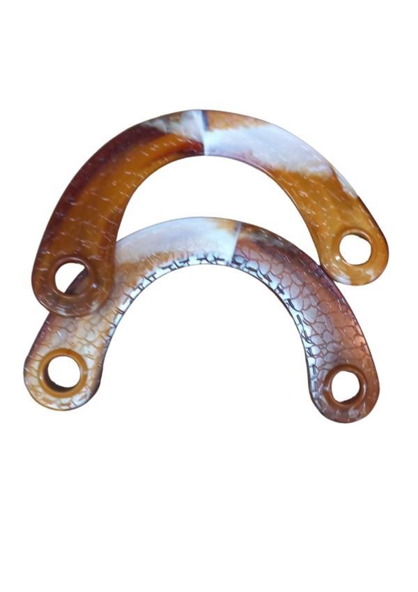 Çanta Sapı Ay Model Kahverengi-Beyaz 20 cm - Image 1