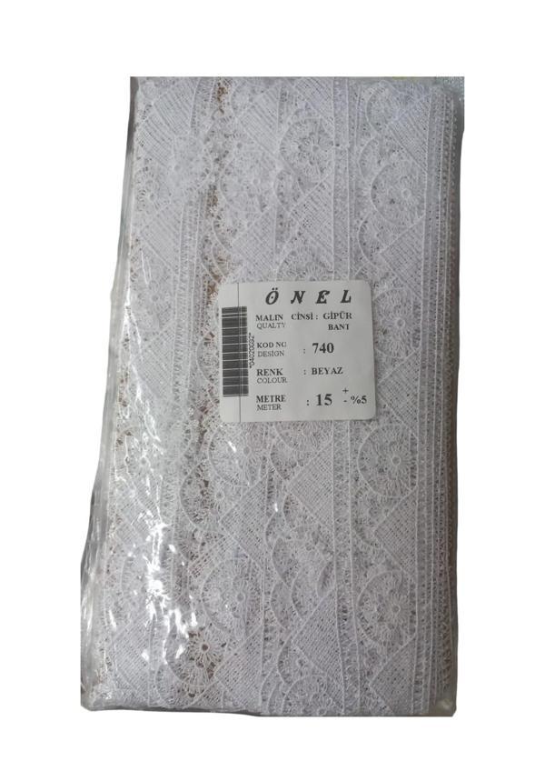 Dantel Polyester Güpür Bant Beyaz 15 Metre En 5 cm ON-740-B - Image 1