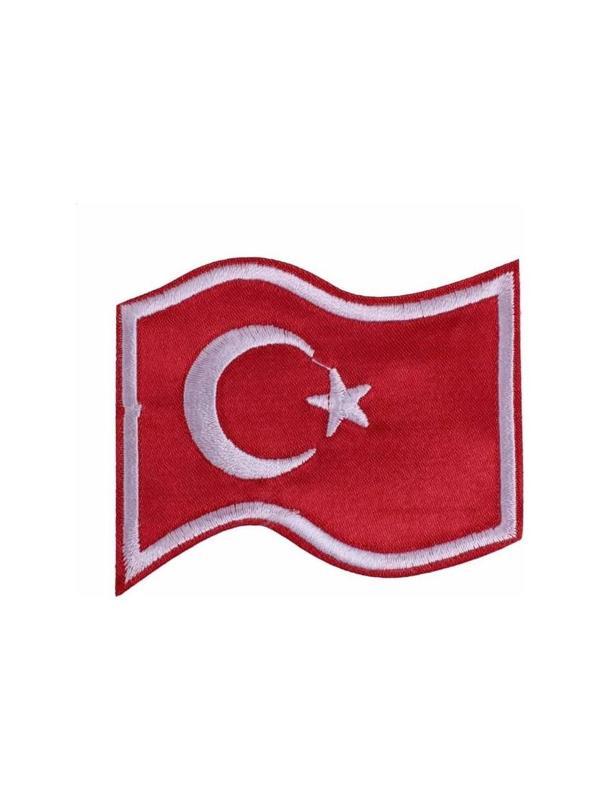 Aplike Ütü İle Yapışan Türk Bayrağı Dalgalı Arma 5x4 cm - Image 1