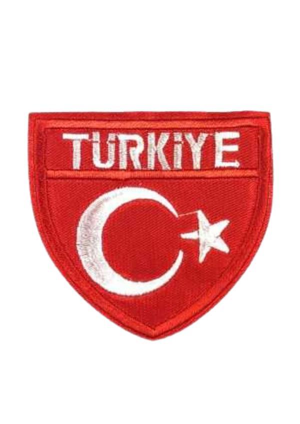 Aplike Ütü İle Yapışan Türk Bayrağı Türkiye Yazılı Arma 4 cm - Image 1