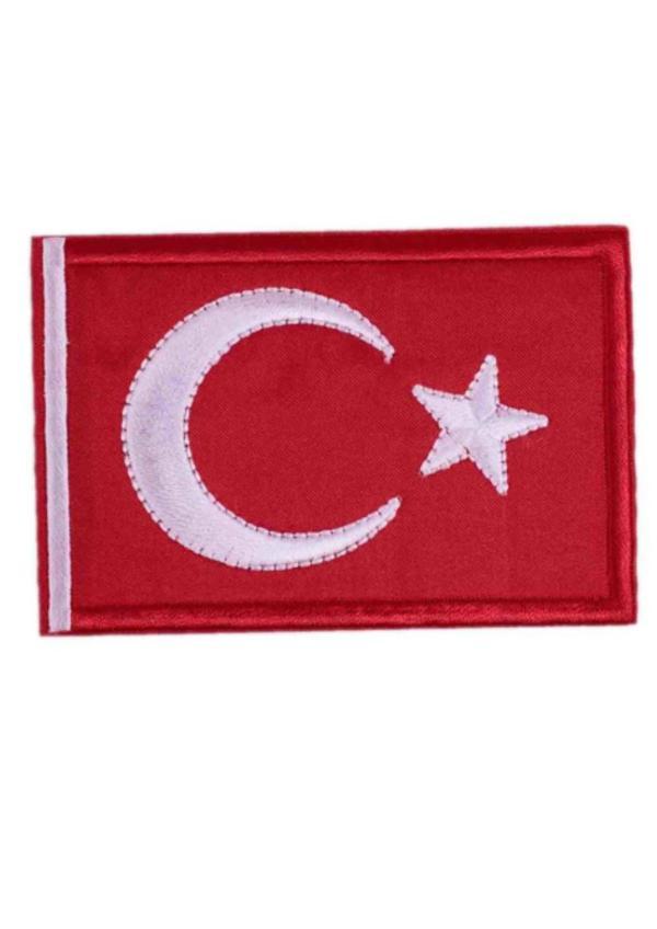 Aplike Ütü İle Yapışan Türk Bayrağı Dikdörtgen Arma 6x4 cm - Image 1