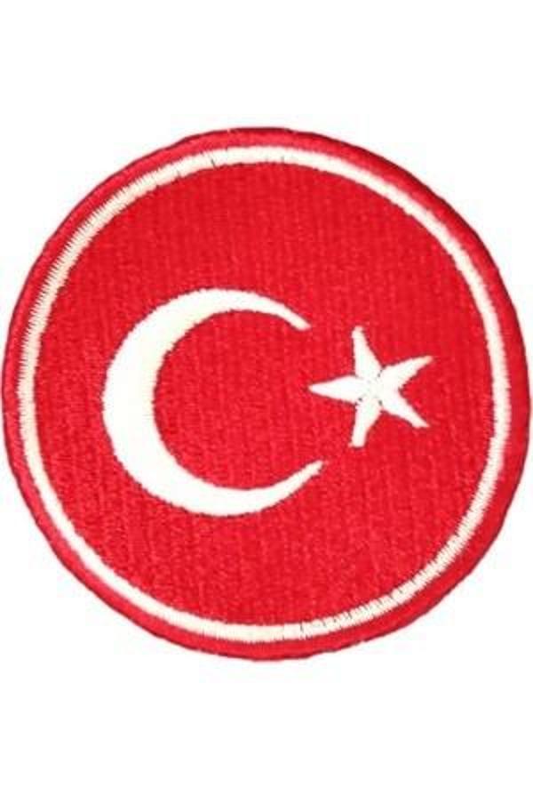 Aplike Ütü İle Yapışan Türk Bayrağı Yuvarlak Küçük Arma 3 cm - Image 1