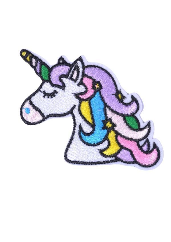 Aplike Ütü İle Yapışan Unicorn At Beyaz Karışık Arma 6x3 cm - Image 1