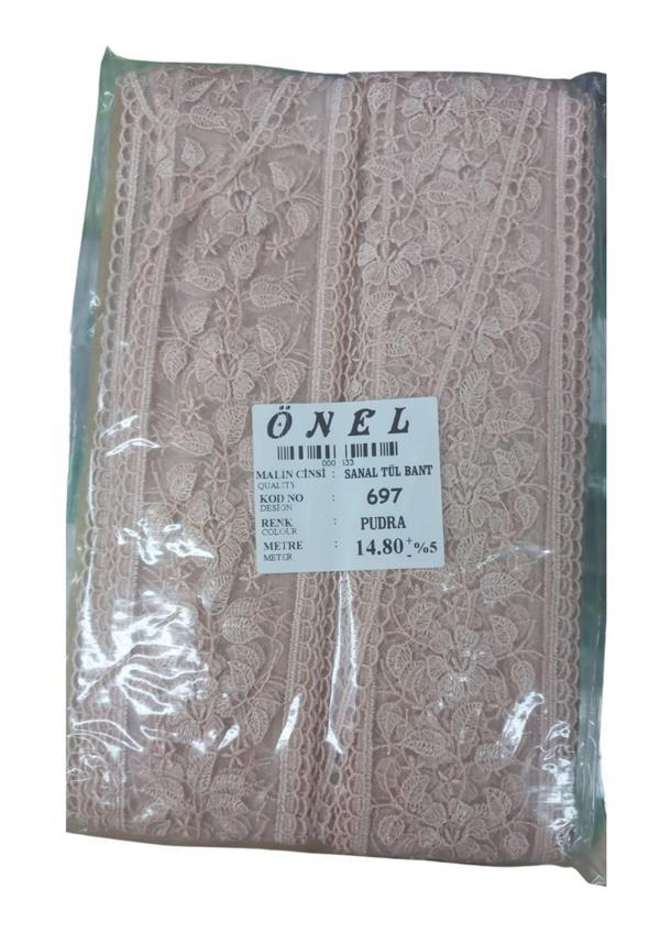 Dantel Polyester Sanal Tül Bant Pudra 14,80 Metre En 6 cm ON-697-PU - Image 1