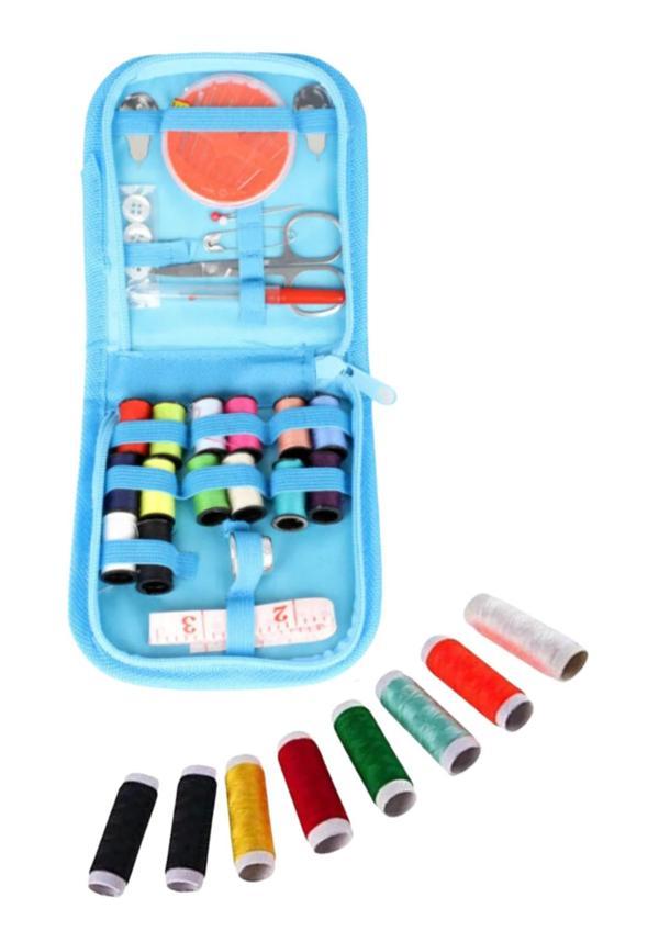 İplik Set Fermuarlı Plastik Dikiş Seti Mavi - Image 1