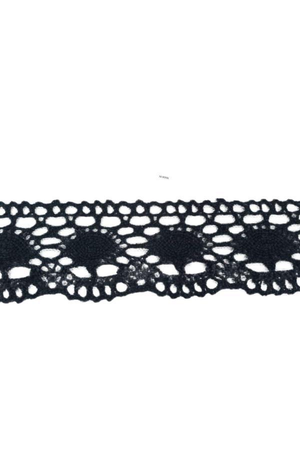 Kopanaki Dantel en 5 cm Badem Model Siyah 10 Metre - Image 1