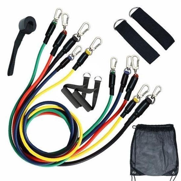 BUFFER® 11 Parça Lateks Egzersiz Bandı Çekme Halatı Egzersiz Seti - Image 1