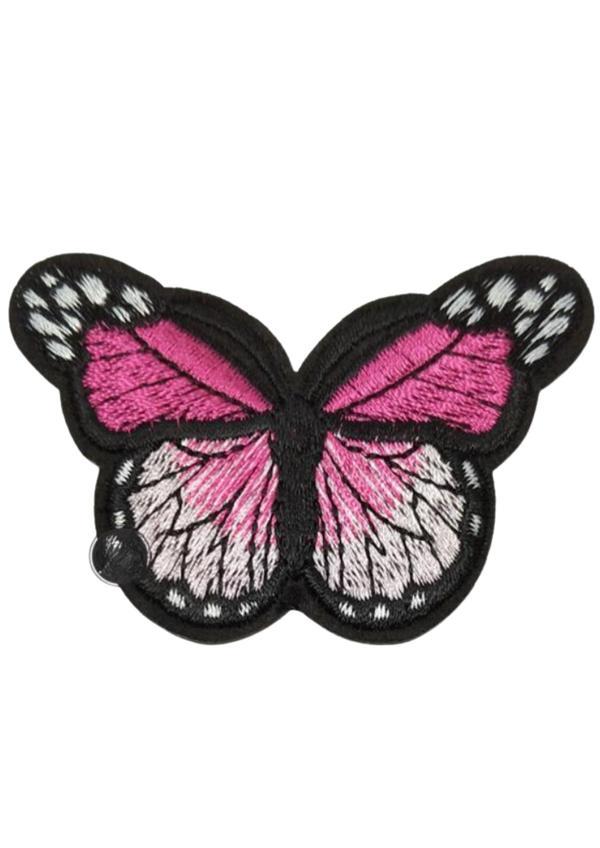 Aplike Ütü İle Yapışan Kelebek Pembe Arma 7x5 cm - Image 1