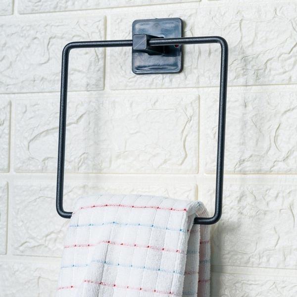 Kendiliğinden Yapışkanlı Siyah Paslanmaz Metal Kare Havluluk (5250) - Image 1