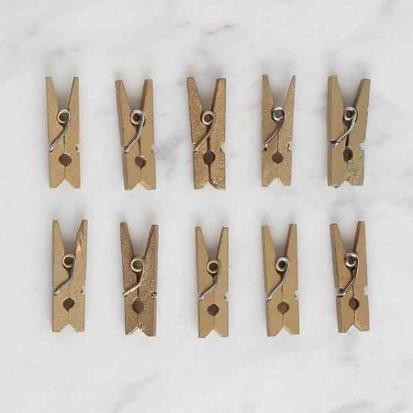 LOREN CRAFTS 10 LU ALTIN RENK MİNİ MANDAL - Image 1