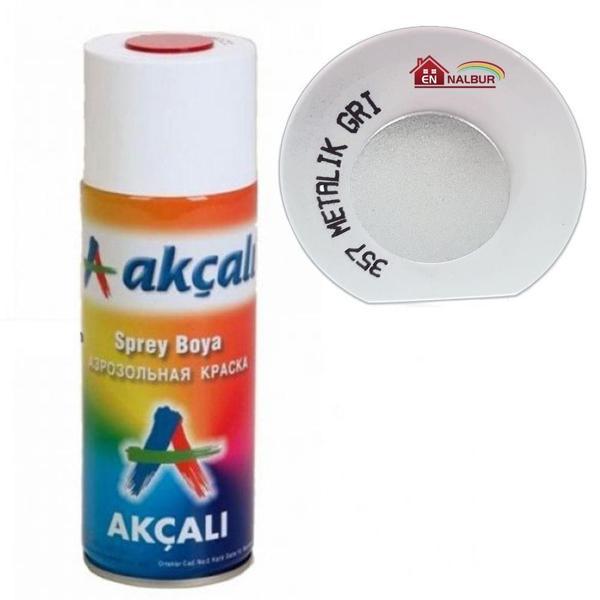 Akçalı Sprey Boya 400 ml 357 Metalik Gri - Image 1