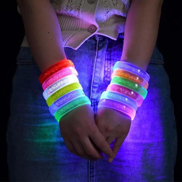 Turuncu Led Işıklı Baskı Yapılabilen Pilli Bileklik Bilezik - Image 1