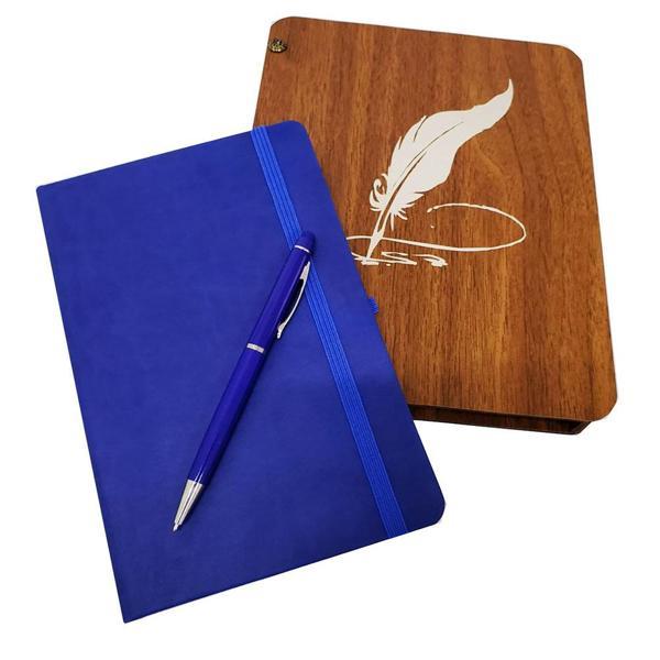 Ahşap Kutulu Defter ve Kalem Seti  - Image 1