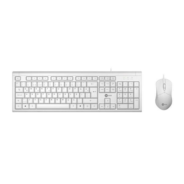 LENOVO LECOO Q Usb Kablolu Beyaz Klavye/Mouse Set CM101 - Image 1