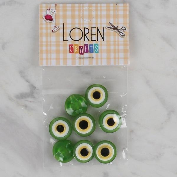 Loren Crafts yeşil 8 li nazar boncuğu düğme - 164 - Image 1