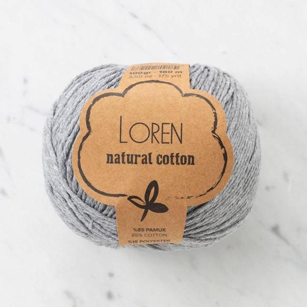 Loren Natural Cotton Gri El Örgü İpi - R079 - 33925 - Image 1