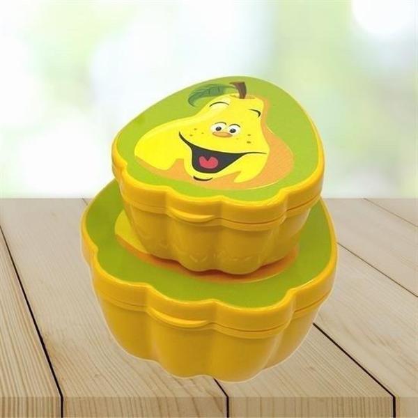 BUFFER® 2'li İç İçe Geçebilen Armut Model Saklama ve Beslenme Kabı Seti (550 ml + 250 ml) - Image 1