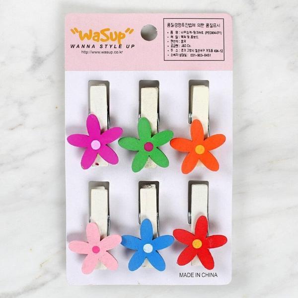 Loren Dekoratif Çiçek Desenli Mandal 6'lı - Image 1