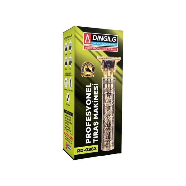 T BIÇAK  BASKILI PLASTİK GÖVDE  ENSE ÇİZİM - SAÇ SAKAL KESME TRAŞ MAKİNESİ USB ŞARJLI  RD-088X (5250) - Image 1