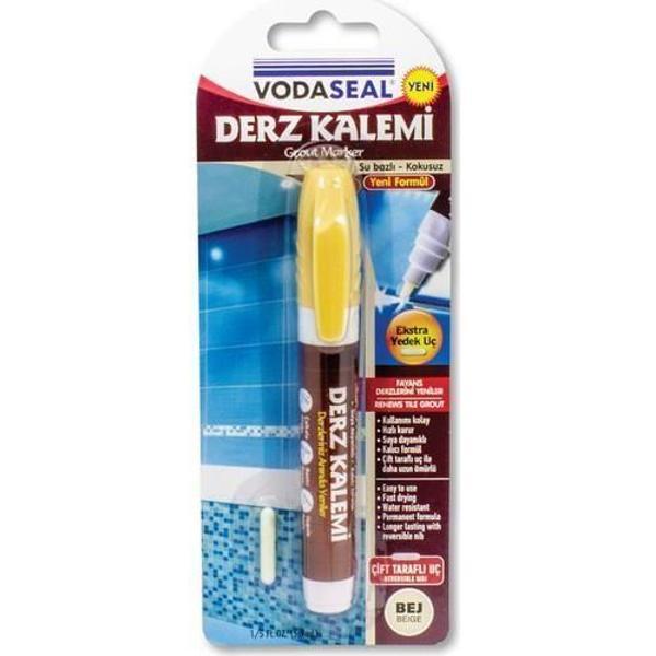 Vodaseal Çift Uçlu Su Bazlı Kokusuz Kalıcı Derz Kalemi Bej - Image 1