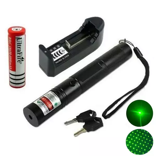 100MW Desen Başlıklı Şarjlı Yeşil Lazer Pointer (5250) - Image 1