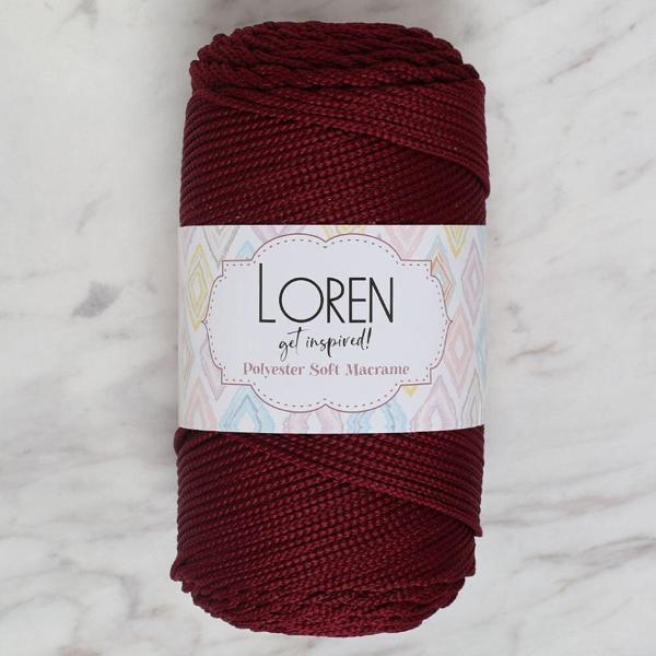 Loren Polyester Soft Macrame Bordo El Örgü İpi - LM039 - 34444 - Image 1