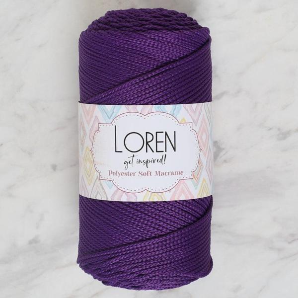 Loren Polyester Soft Macrame Koyu Mor El Örgü İpi - LM037 - 34442 - Image 1