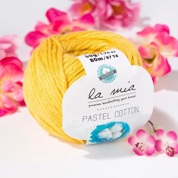 La Mia Pastel Cotton Hardal Sarısı El Örgü İpi - L061 - 33614 - Image 1