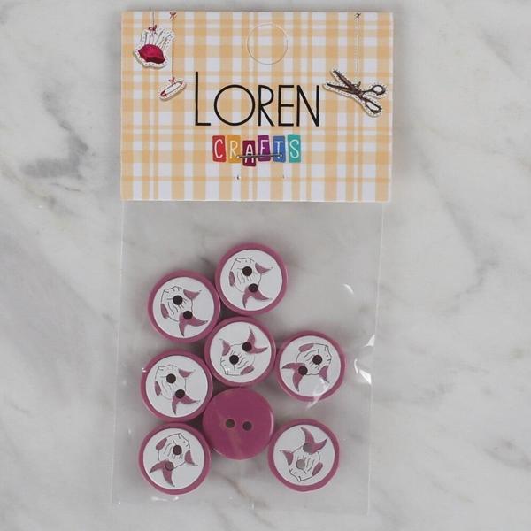 Loren Crafts vişne çürüğü 8 li balık düğme - 572 - Image 1