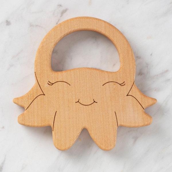 Hobi Baby Ahtapot Figürlü Organik Ahşap Diş Kaşıyı - Image 1