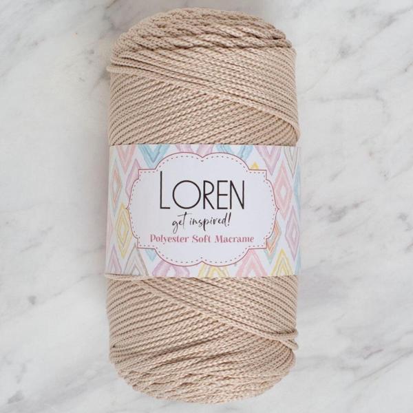 Loren Polyester Soft Macrame Taş Rengi El Örgü İpi - LM005 - 34428 - Image 1