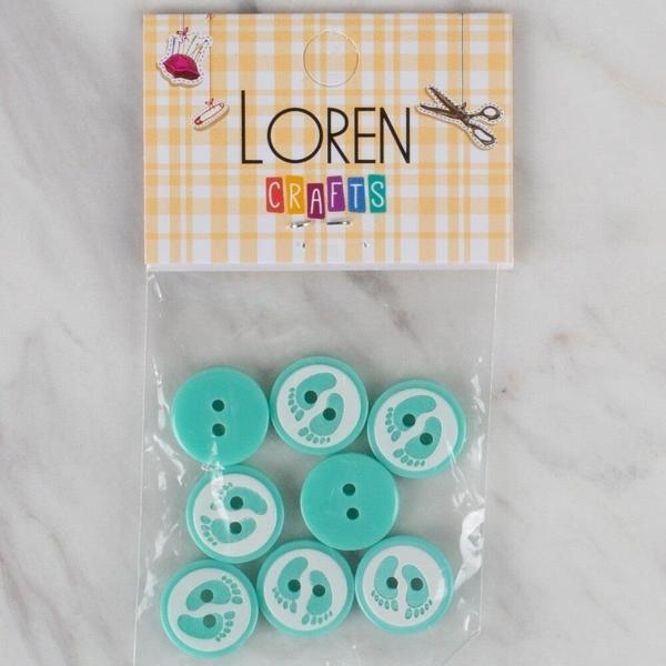 Loren Crafts yeşil 8 li ayak izi düğme - 442 - Image 1