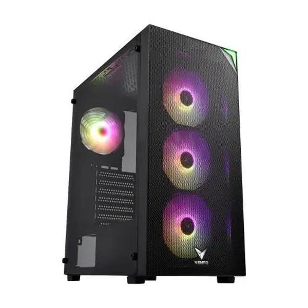 ASUS FSP / VENTO VG4200S 500W 80+ Mesh Panel  Tempered Camlı SIYAH 4X12CM DUAL RGB FAN USB3.0 Atx Gaming Oyuncu Kasası - Image 1