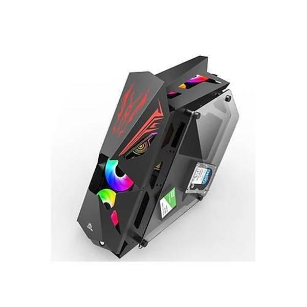 REVENGE DARK LORD 650W 80+ TEMPERLI CAM SIYAH 8X12CM RGB FAN ROBOTİK ATX KASA - Image 1