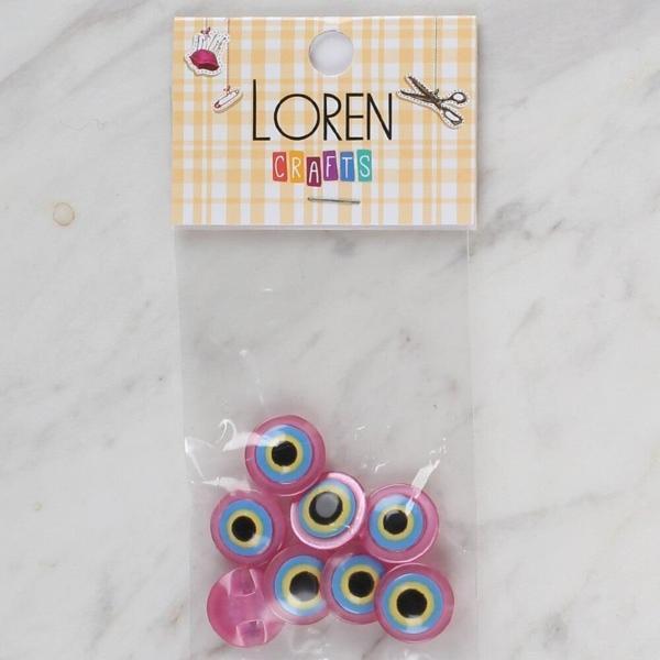 Loren Crafts pembe 8 li nazar boncuğu düğme - 168 - Image 1